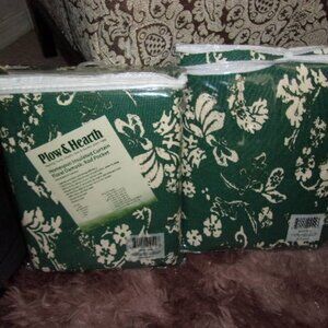 New Floral Damask Rod Pocket Homespun Insulated Curtain Panel  42” X 63" Bundle